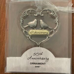 Ganz Silver and Gold Heart Ornament